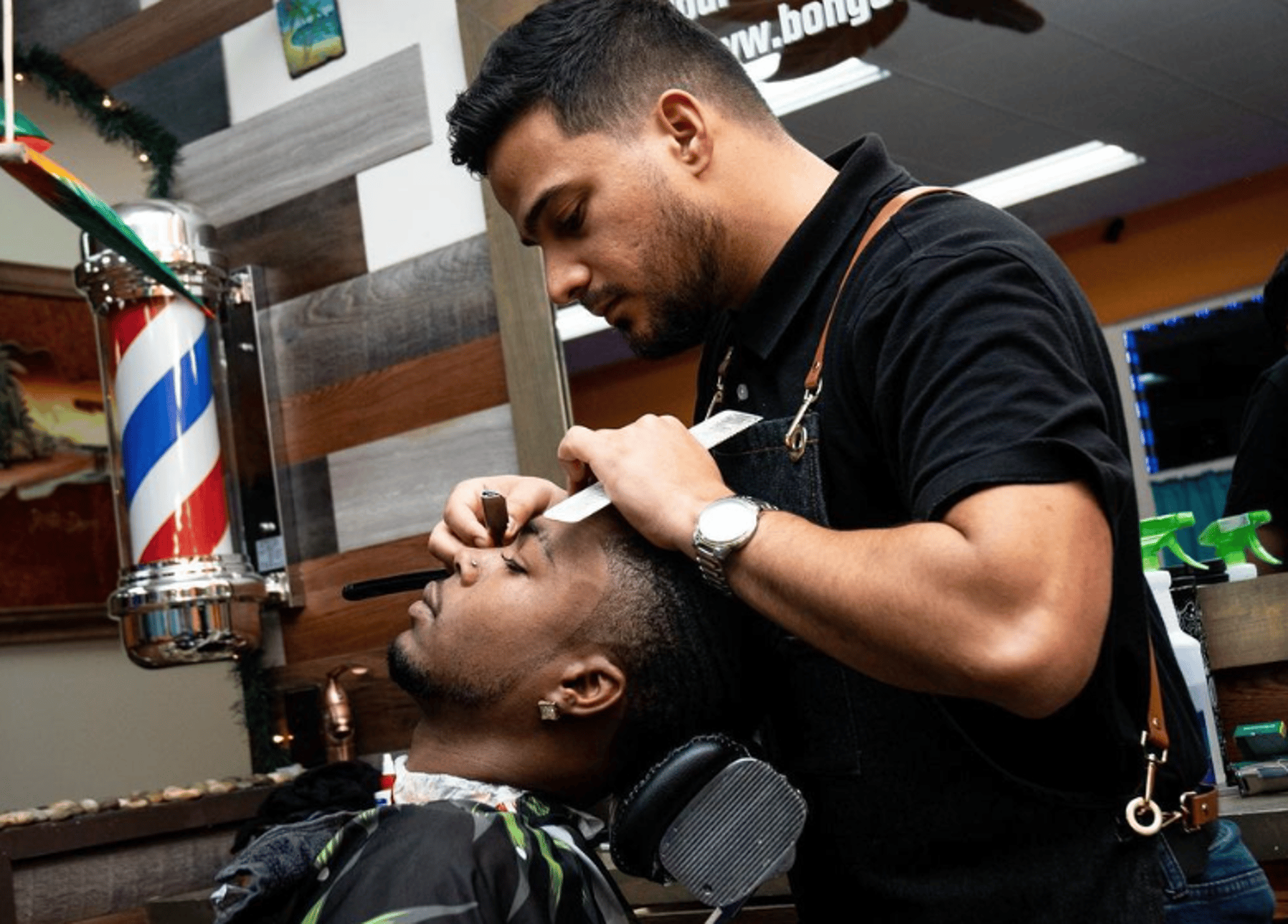 A fresh haircut with a sharp fade